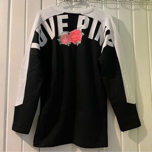 VS PINK varsity crew rose sweatshirt-medium NWOT